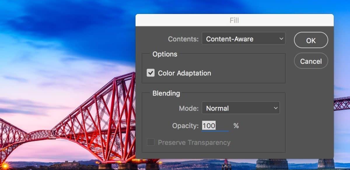 photoshop cc content aware fill