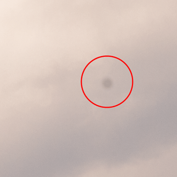 Close up of a dust spot on an image