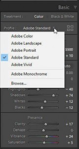 Profiles in Lightroom