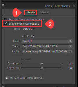 Lightroom Lens Profile Correction