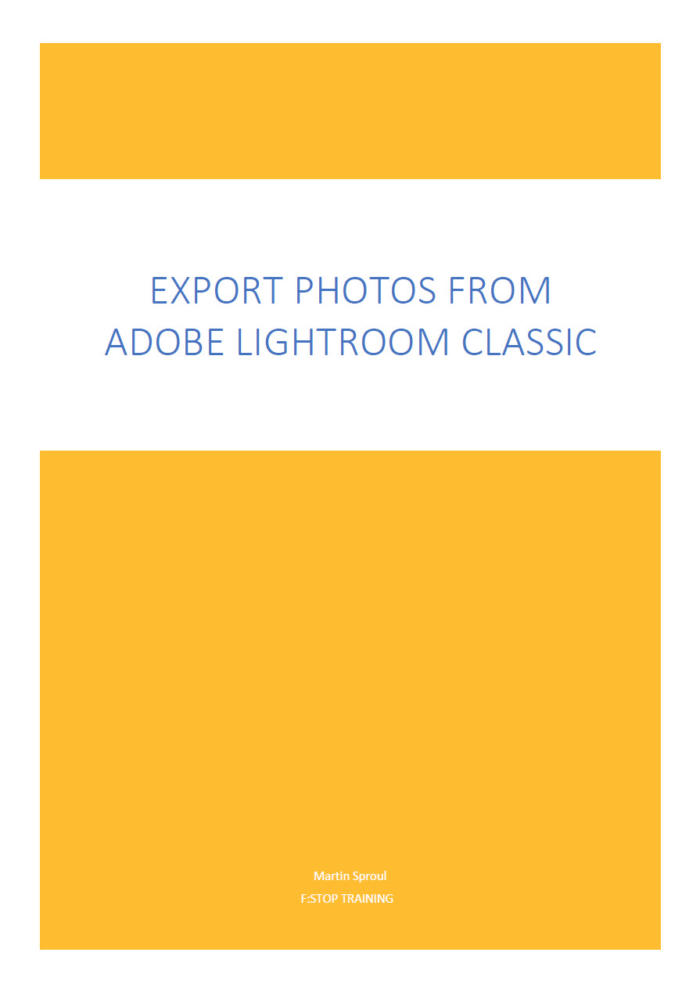 Export photographs from Lightroom eBook