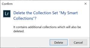 Delete Collection Set confirmation