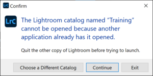 The lightroom catalog named lightroom catalog cannot be opened because что делать